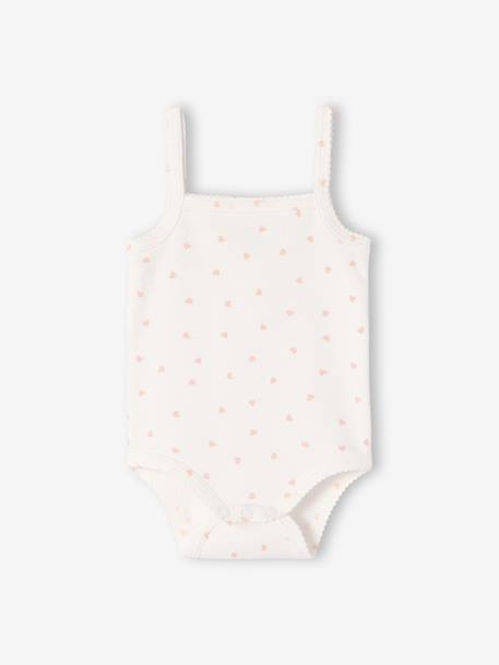 Lot 3 bodies fille bretelles coton bio écru - vertbaudet enfant 