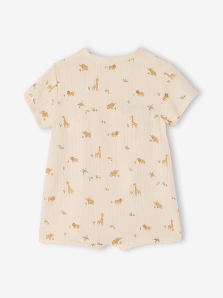 Customisable organic cotton playsuit ecru - vertbaudet enfant 