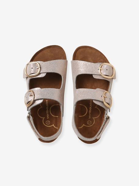 Leather buckle sandals gold - vertbaudet enfant 