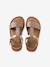 Leather Sandals for Girls, Designed for Autonomy 6467+brown+printed brown+turquoise - vertbaudet enfant 