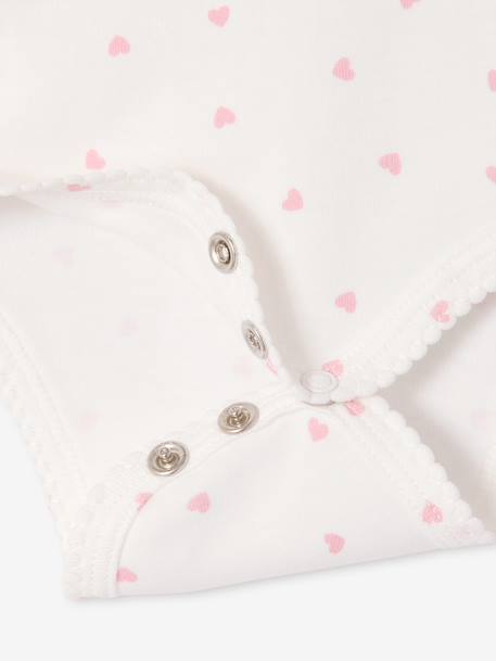 Pack of 3 girls' organic cotton bodysuit with braces ecru - vertbaudet enfant 