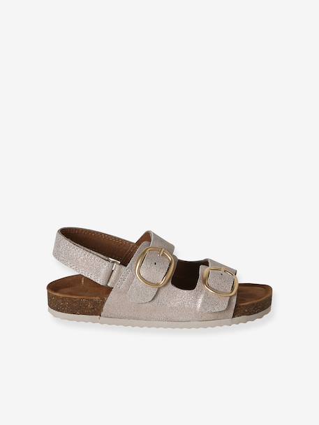 Leather buckle sandals gold - vertbaudet enfant 