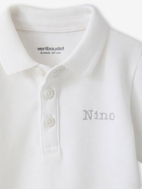 Short-sleeved customisable baby polo shirt white - vertbaudet enfant 
