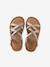 Girls' leather braided sandals gold - vertbaudet enfant 