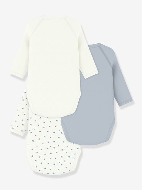 Pack of 3 PETIT BATEAU wrap bodysuits white - vertbaudet enfant 