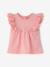 Baby Girls’ Broderie Anglaise Cotton T-Shirt ecru+rose - vertbaudet enfant 