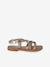 Girls' leather braided sandals gold - vertbaudet enfant 