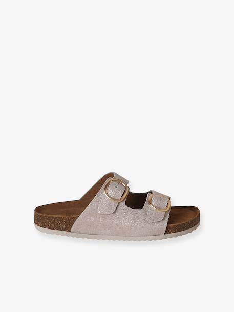Leather buckle sandals gold - vertbaudet enfant 