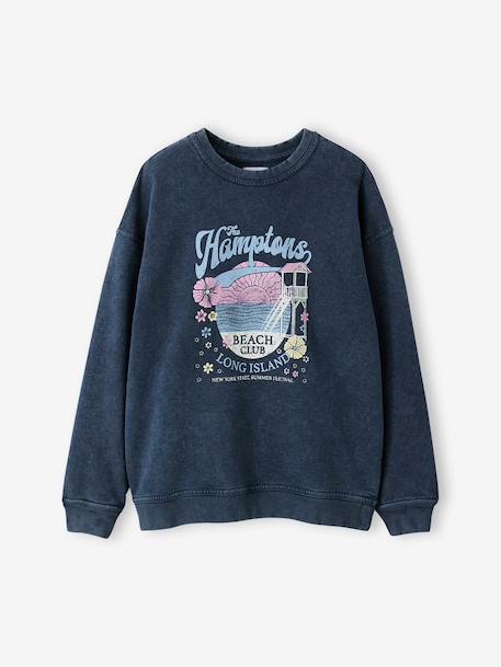 Girl's Hamptons sweatshirt navy blue - vertbaudet enfant 