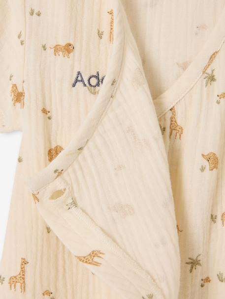 Customisable organic cotton playsuit ecru - vertbaudet enfant 