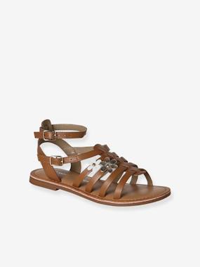 -Sandale spartiate fille cuir à boucles