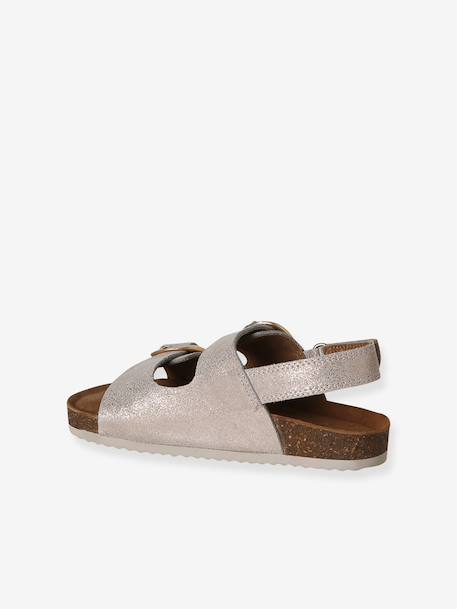 Leather buckle sandals gold - vertbaudet enfant 