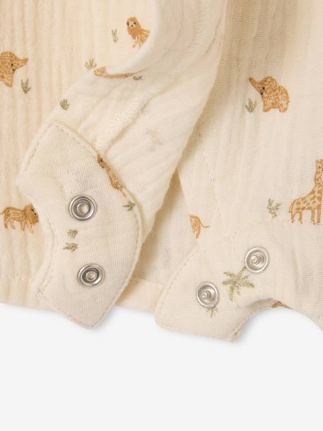 Customisable organic cotton playsuit ecru - vertbaudet enfant 