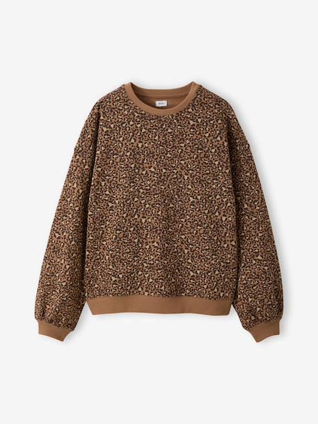 Oversized sweatshirt brown+navy blue+vanilla - vertbaudet enfant 