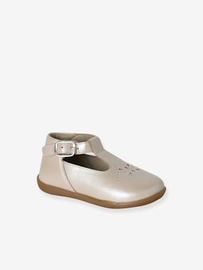 -Chaussures salomés bébé fille cuir boucle