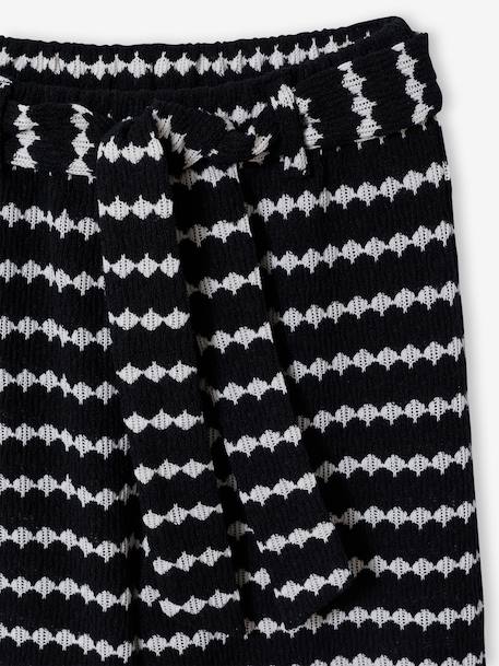 Fancy Knitted Wide-Leg Trousers for Girls, by JONEN black+striped black - vertbaudet enfant 