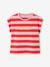 Girl's short-sleeved striped t-shirt - family capsule dusky pink - vertbaudet enfant 