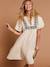 Cotton gauze dress with embroidered details sandy beige - vertbaudet enfant 