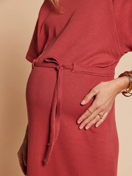 Long nursing clothes dress khaki+terracotta - vertbaudet enfant 