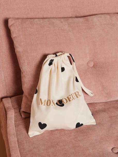 Maternity Ward Kit: 'Mon coeur' Nightie for Maternity + Bodysuit for Babies + Pouch by ENVIE DE FRAISE ecru+navy blue - vertbaudet enfant 