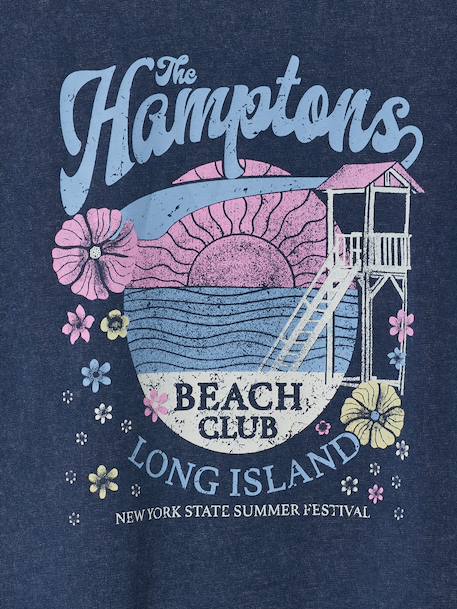 Girl's short-sleeved t-shirt navy blue - vertbaudet enfant 