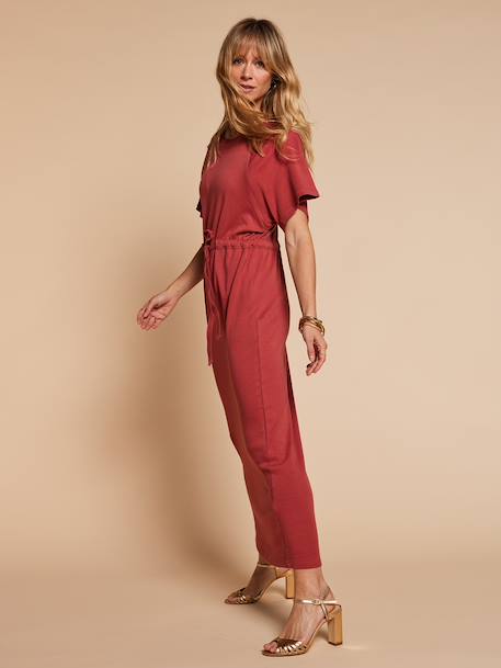 Long nursing clothes dress khaki+terracotta - vertbaudet enfant 