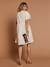 Cotton gauze dress with embroidered details sandy beige - vertbaudet enfant 