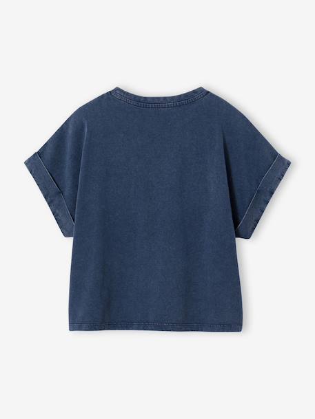 Girl's short-sleeved t-shirt navy blue - vertbaudet enfant 