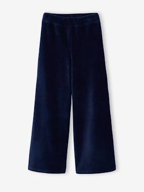 Fille-Pantalon large velours