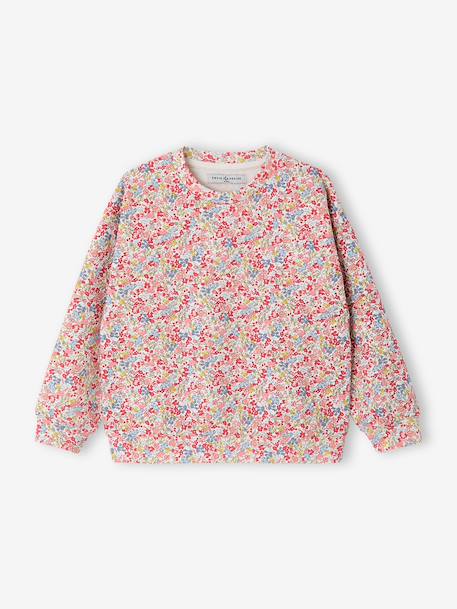 Girl's floral print sweatshirt multicoloured - vertbaudet enfant 