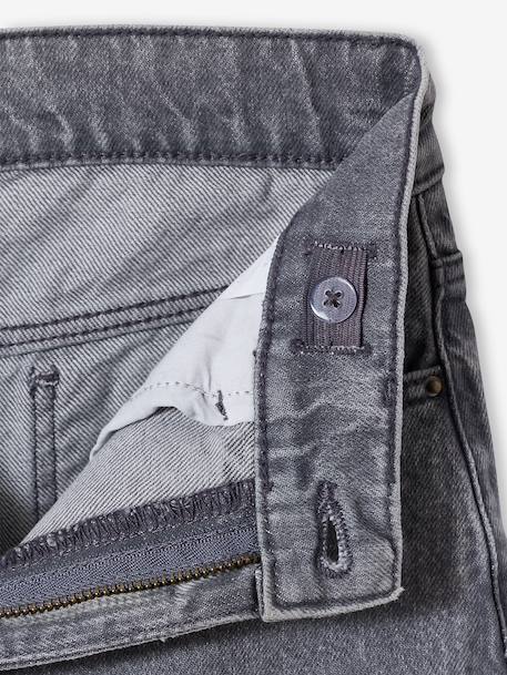 Girl's wide-leg denim trouser denim grey+medium blue - vertbaudet enfant 