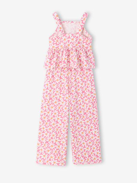 Set of floral trousers and top old rose - vertbaudet enfant 