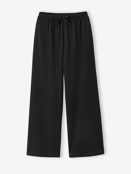 Girl's wide-leg knitted trousers anthracite - vertbaudet enfant 