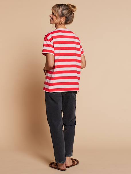 Striped 'sunshine' t-shirt dusky pink - vertbaudet enfant 