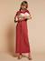Long nursing clothes dress khaki+terracotta - vertbaudet enfant 