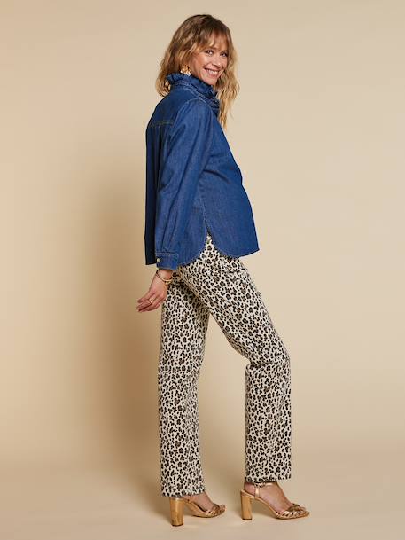 Maternity straight leg jeans ecru - vertbaudet enfant 
