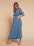Long nursing clothes dress denim blue - vertbaudet enfant 