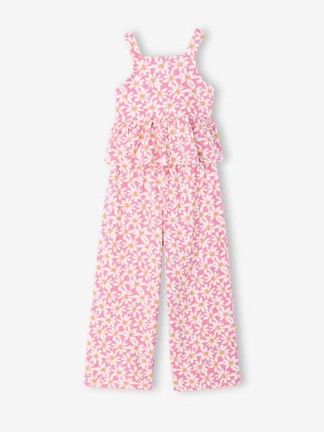Set of floral trousers and top old rose - vertbaudet enfant 