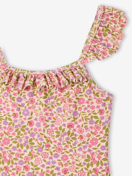 Girl's one-piece swimsuit pale pink - vertbaudet enfant 