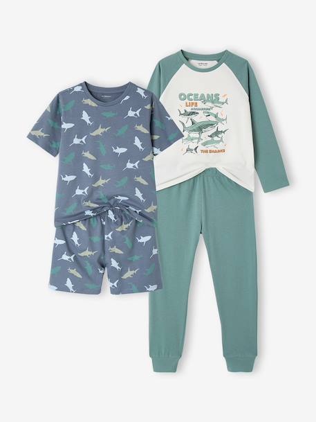 Lot de 2 pyjamas garçon en coton vert émeraude - vertbaudet enfant 