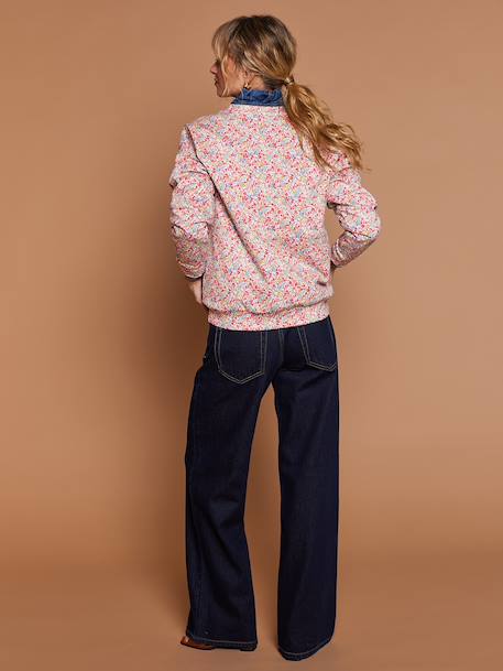 Women's organic cotton sweatshirt with floral print multicoloured - vertbaudet enfant 