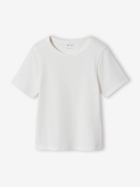 Pack of 3 ribbed T-shirts ecru - vertbaudet enfant 