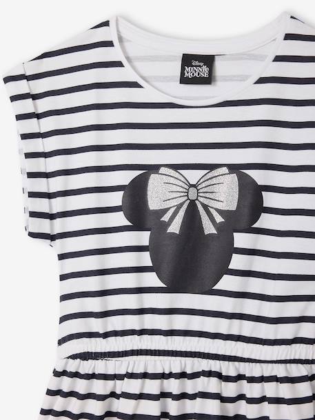 Minnie short-sleeved striped dress striped navy blue - vertbaudet enfant 