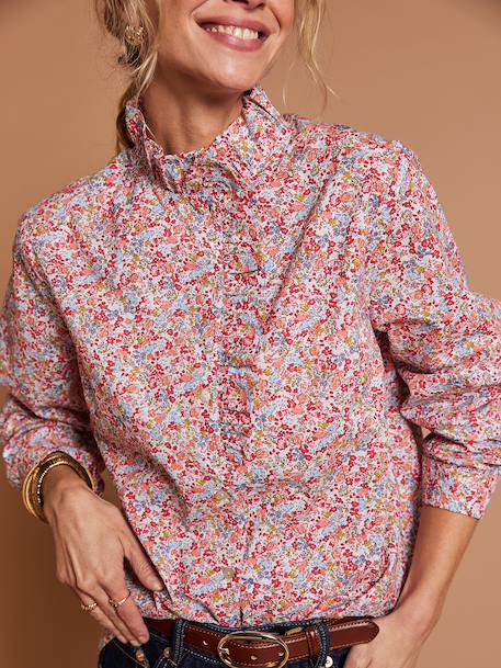 Shirt with floral print in organic cotton multicoloured - vertbaudet enfant 