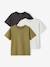 Pack of 3 plain boys' t-shirts - BASICS olive+sky blue - vertbaudet enfant 