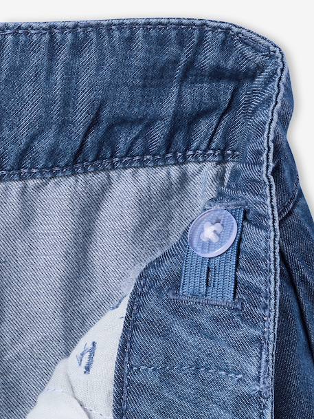 Lightweight denim girl's shirt and short set medium blue - vertbaudet enfant 