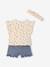 Girl's T-shirt, short and band for head accessories for hair set slate blue - vertbaudet enfant 