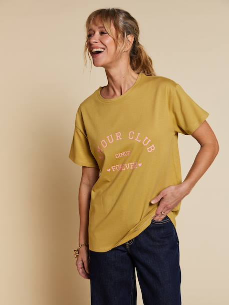 T-shirt with short sleeves in organic cotton olive - vertbaudet enfant 