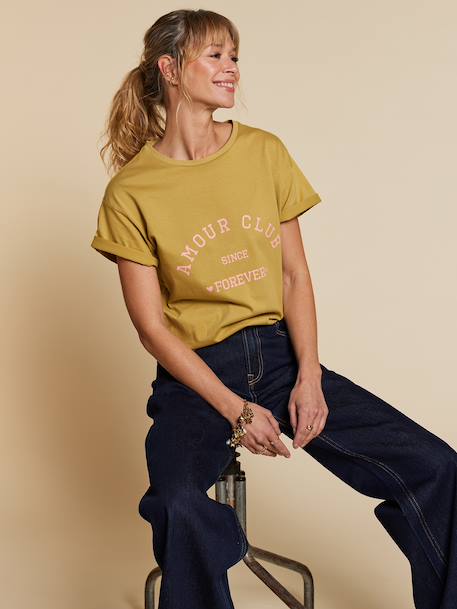 T-shirt with short sleeves in organic cotton olive - vertbaudet enfant 