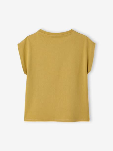 Girls' organic cotton T-shirt olive - vertbaudet enfant 